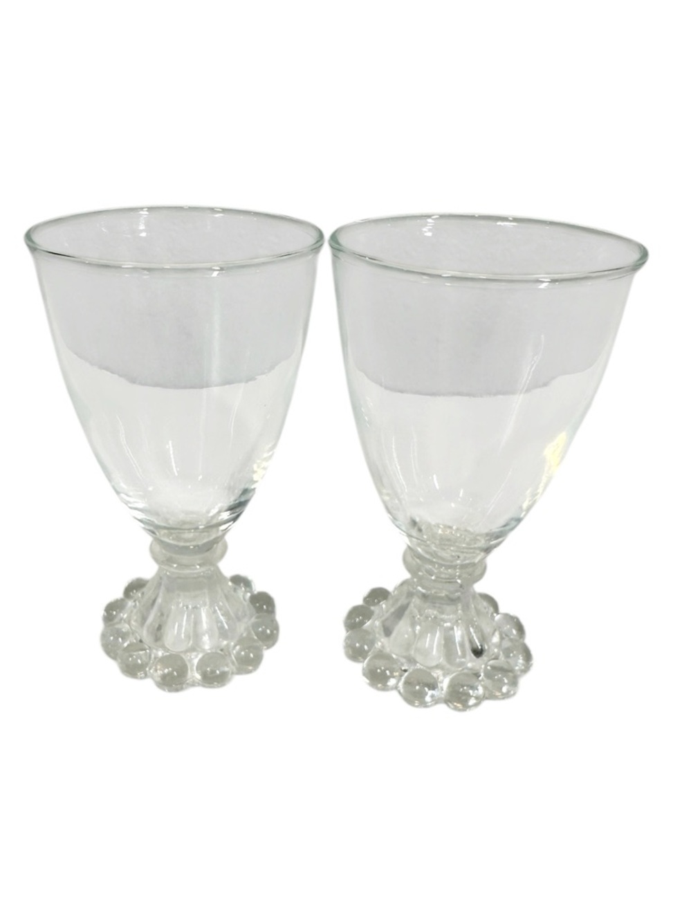 VINTAGE ANCHOR HOCKING Mid-Century Modern Berwick-Boopie Clear Glass Goblets